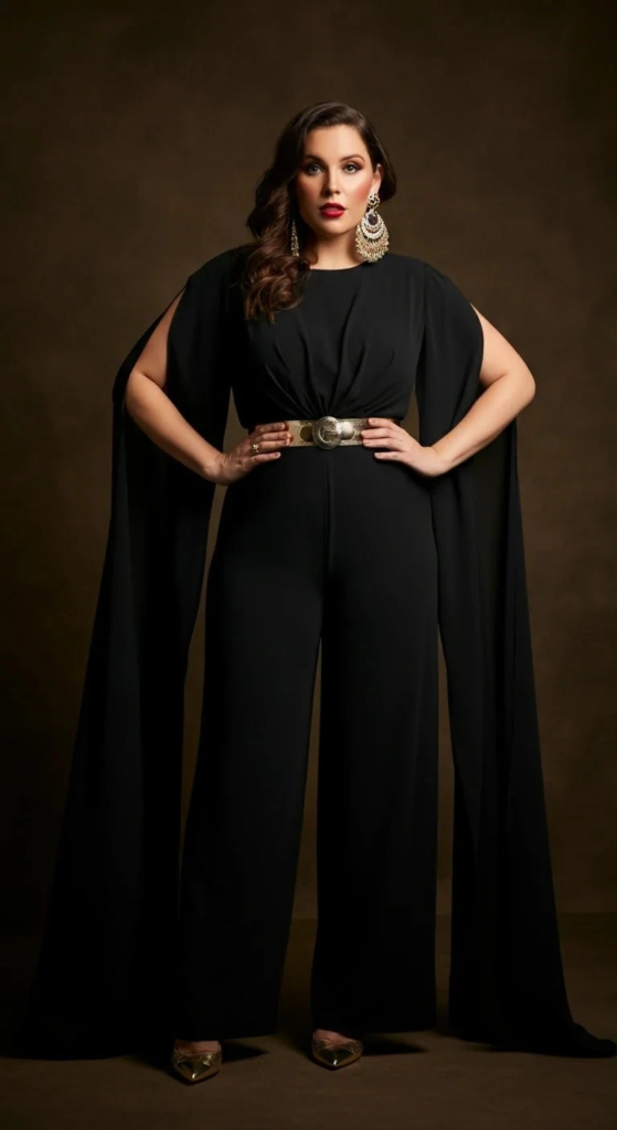 Jumpsuit with Attached Cape