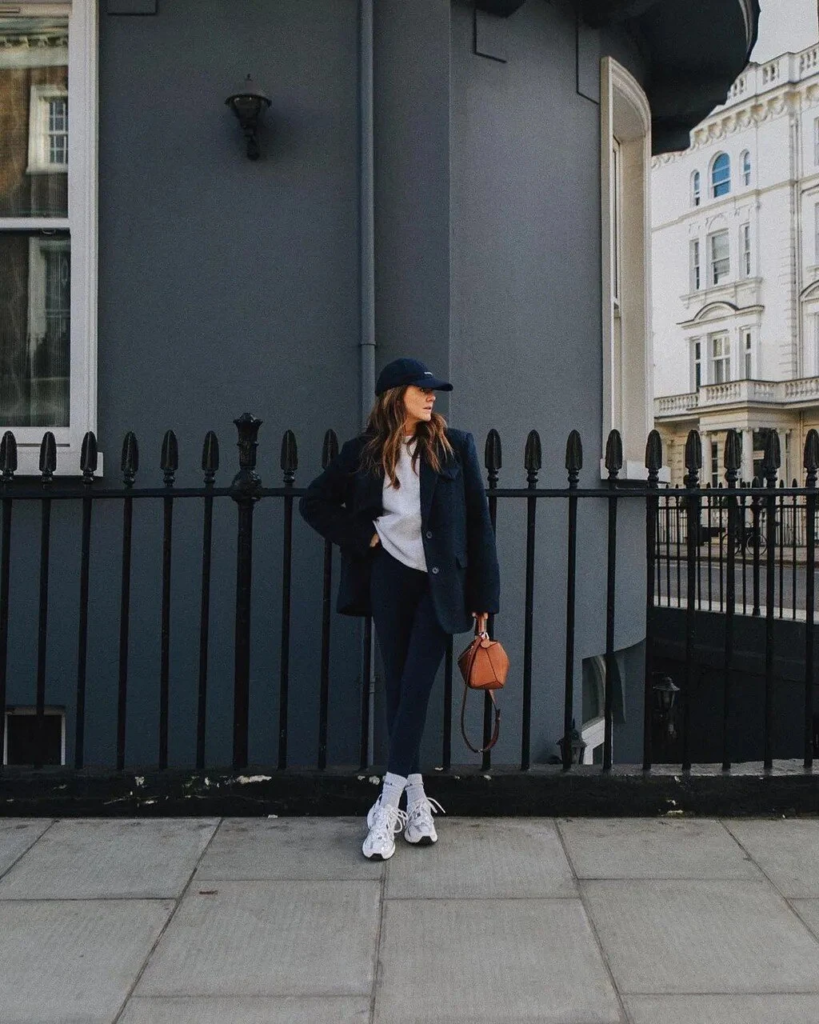 Tailored Blazer with Dark Leggings Elegance