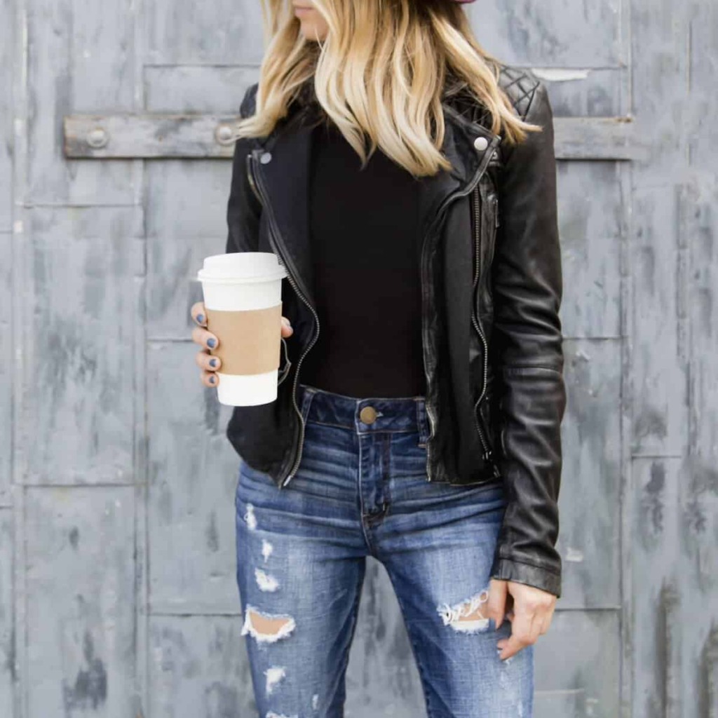 Edgy Leather and Denim Combo