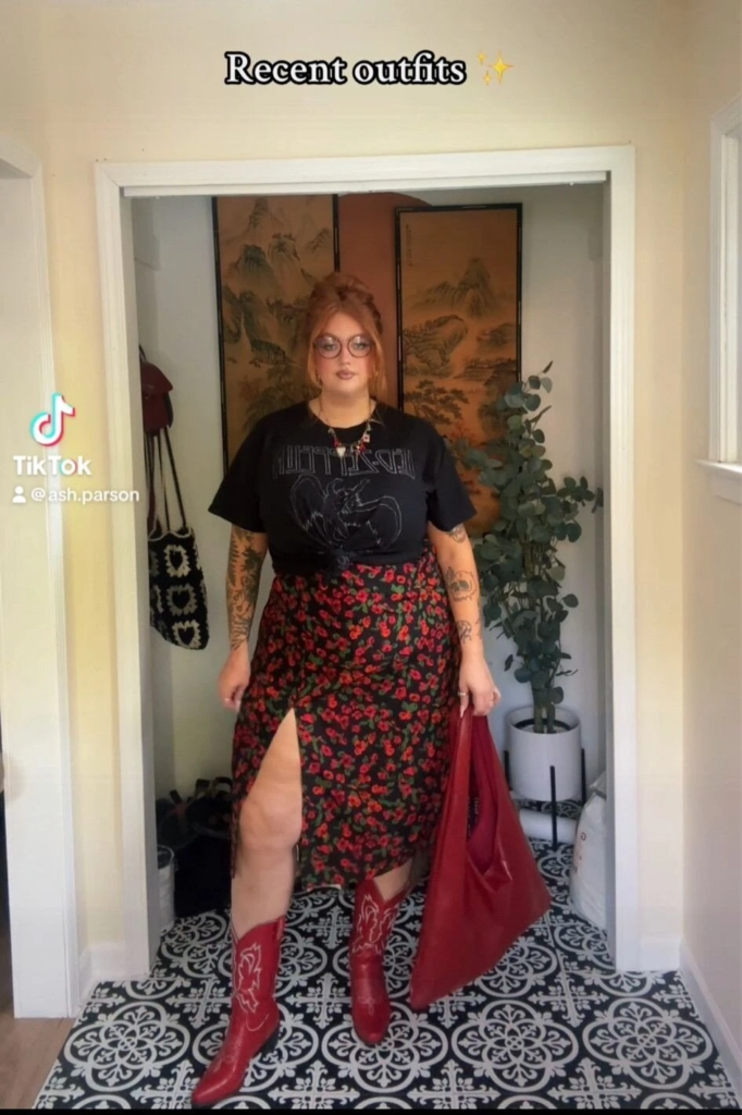 Graphic Tee With Floral Maxi Skirt