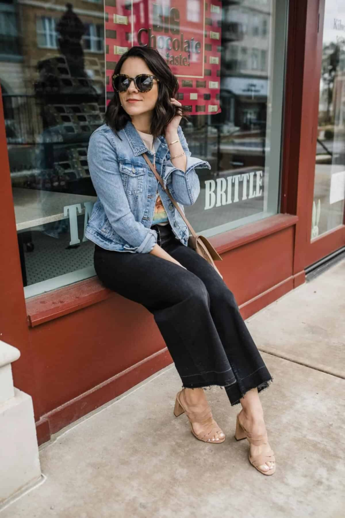 Denim Jacket And Cropped Flares