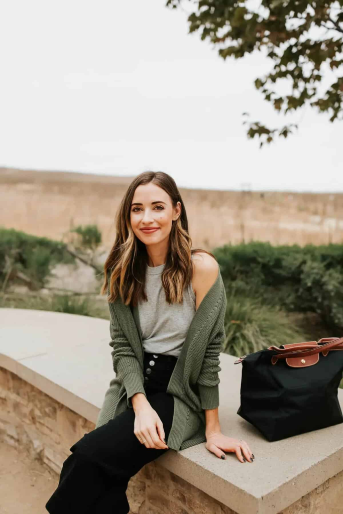 Casual Chic With Olive Cardigan