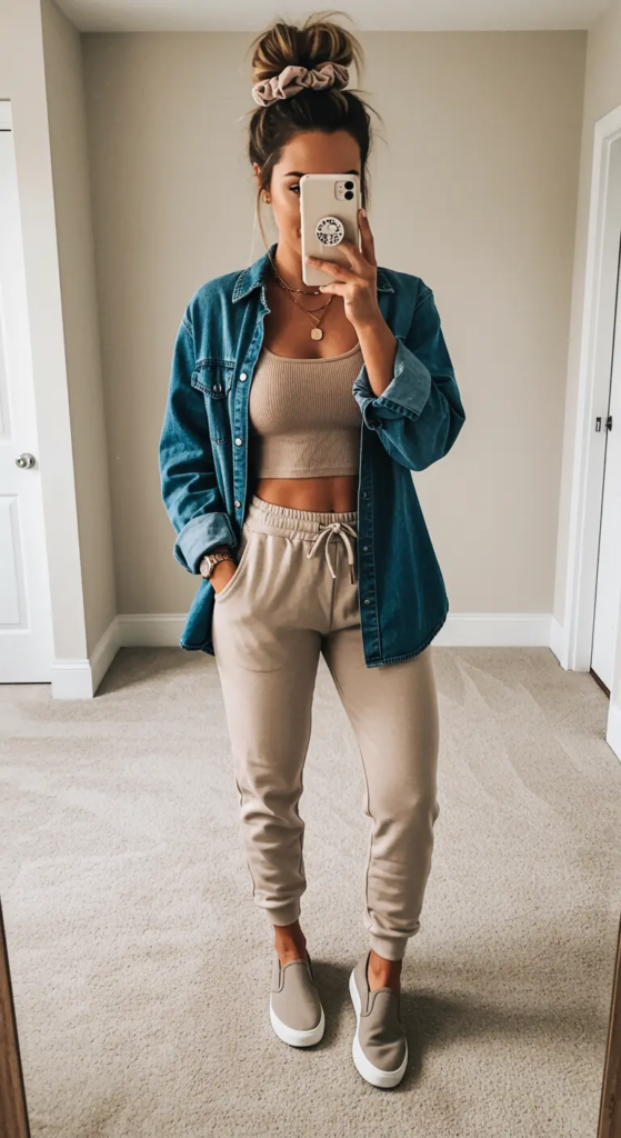 Crop Top And High-Waisted Joggers