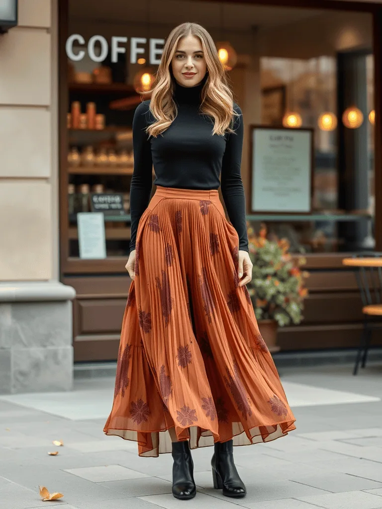 Midi Skirt and Turtleneck