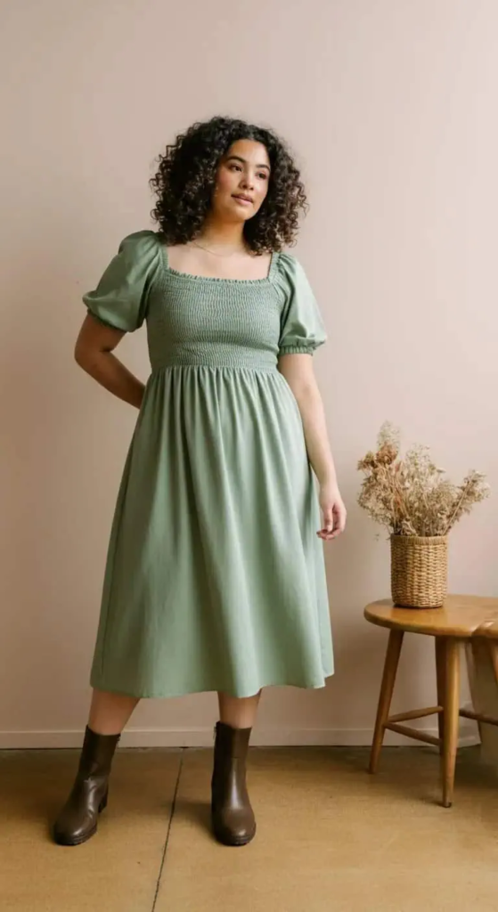 Smocked Midi Dress