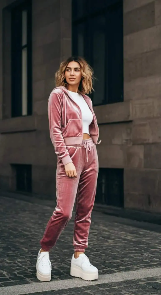 Velour Tracksuit Set
