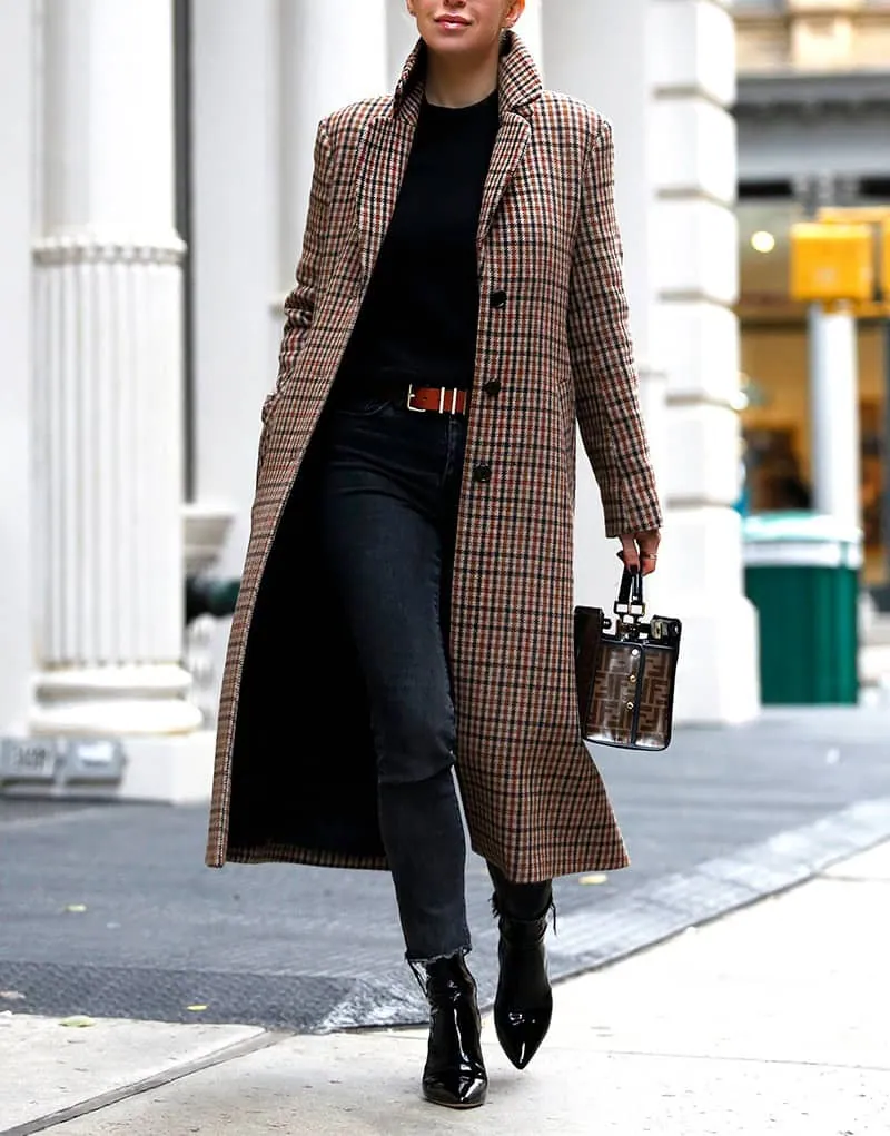 Plaid Perfection: Long Checkered Coat