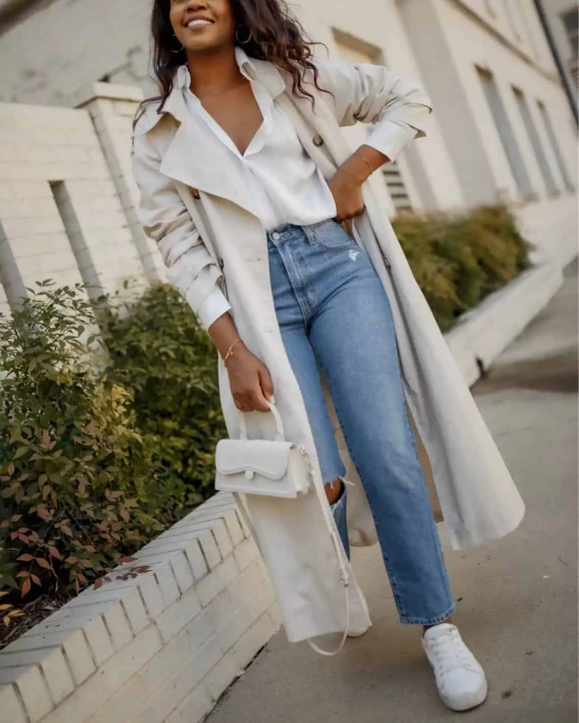 Crisp White Trench For Casual Chic