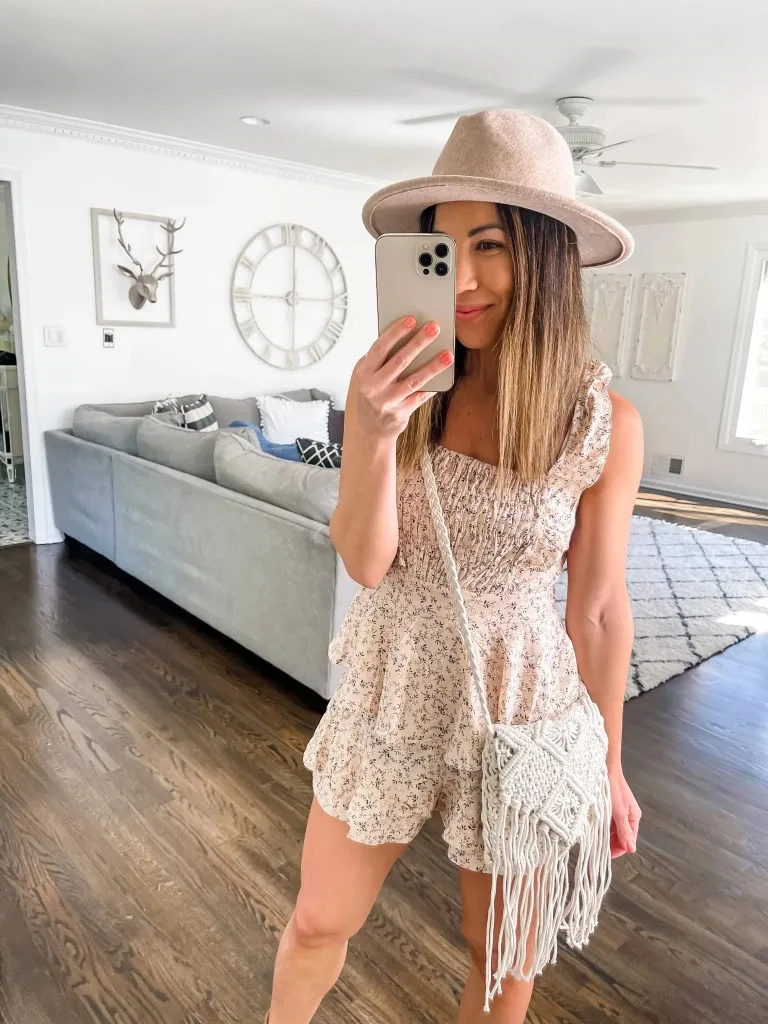 Floral Romper With Boho Accessories