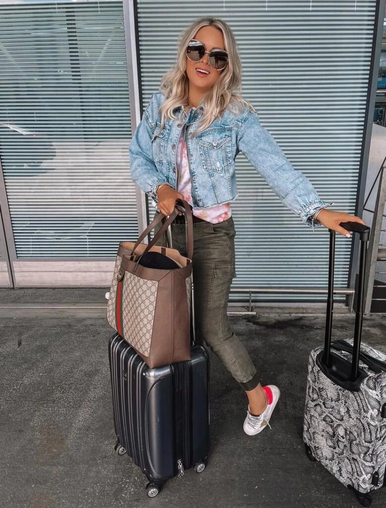 Jet-Set Chic With Denim Flair