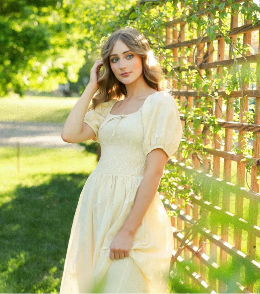 Ethereal Cream Puff-Sleeve Dress