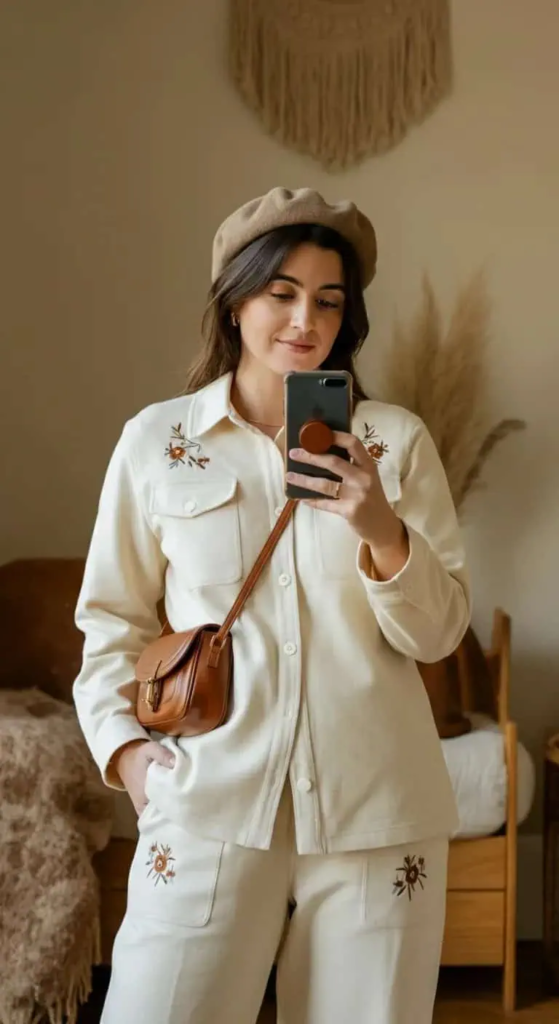 Embroidered Chino Set