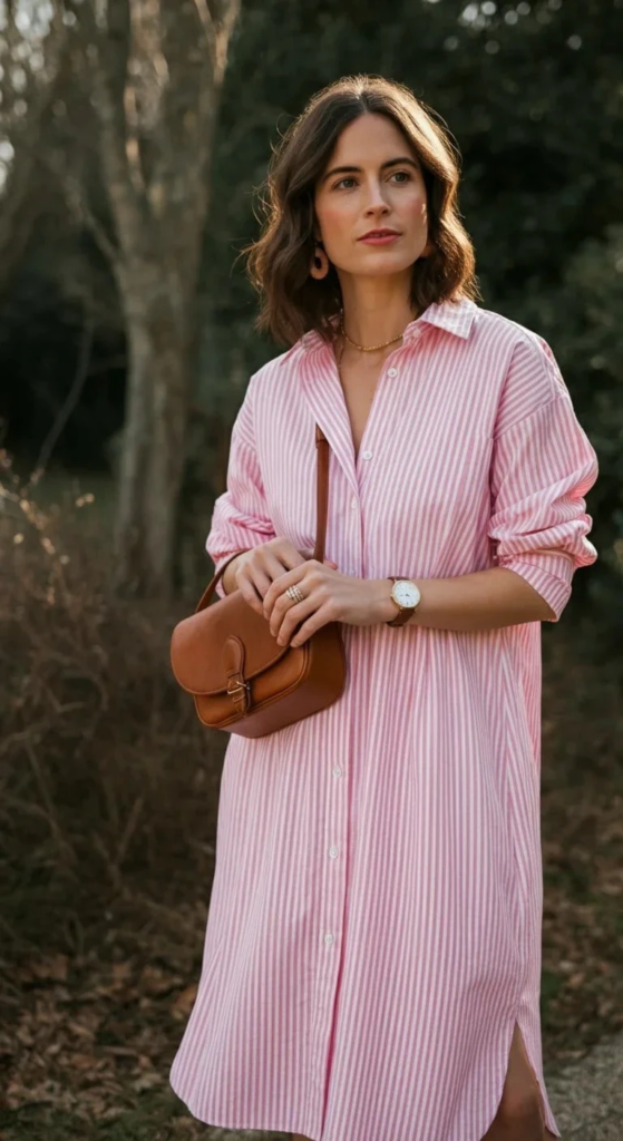 Seersucker Shirt Dress