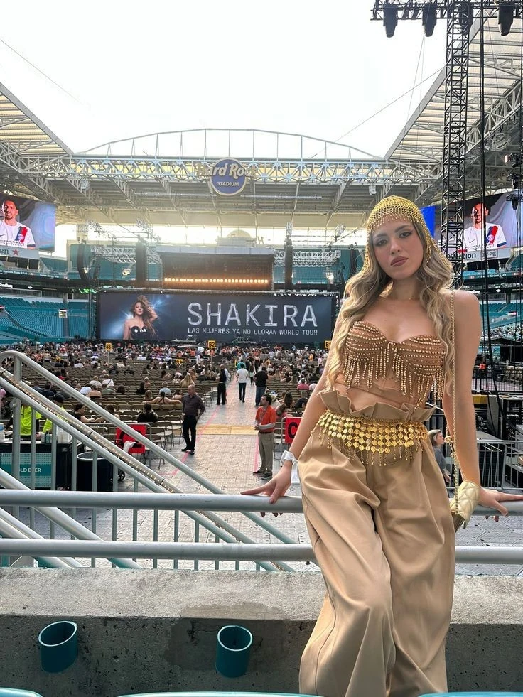 Gold Beaded Crop Top and Pants