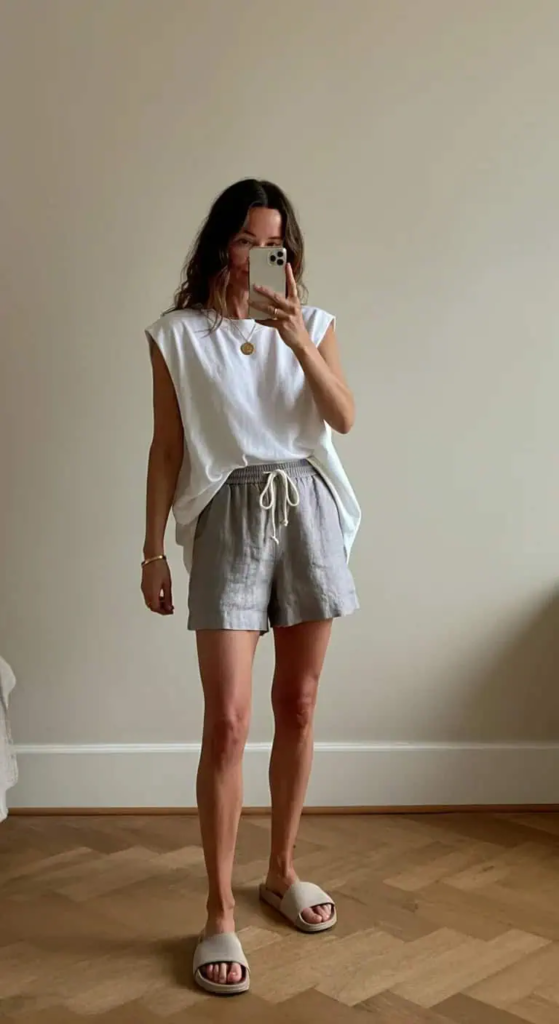 Oversized Tank And Drawstring Shorts