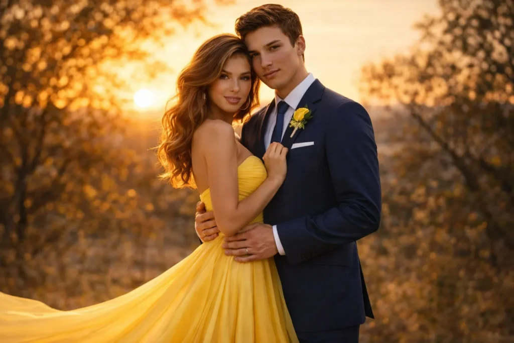 Yellow Prom Dress Couple 