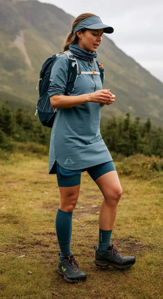 Technical Dress With Built-In Shorts