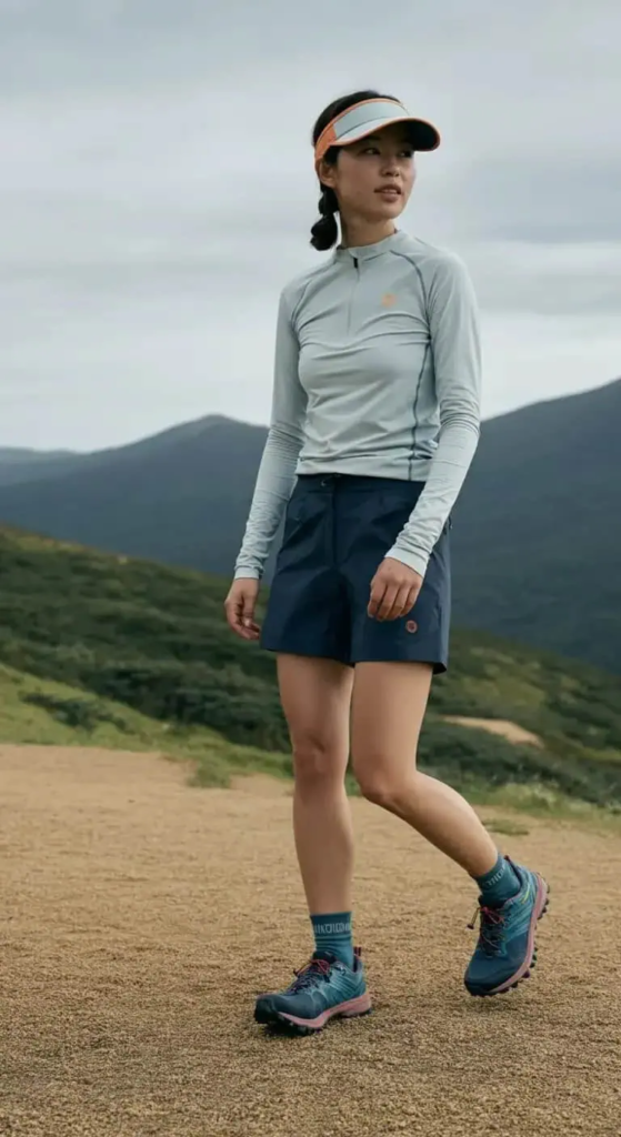 Technical Shorts And Long Sleeve Top