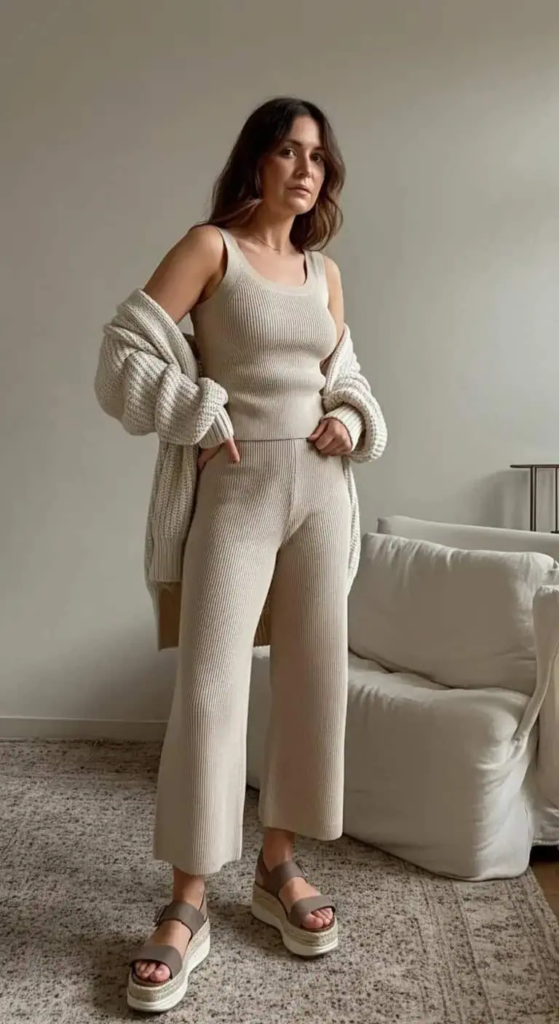 Knit Tank And Culotte Set