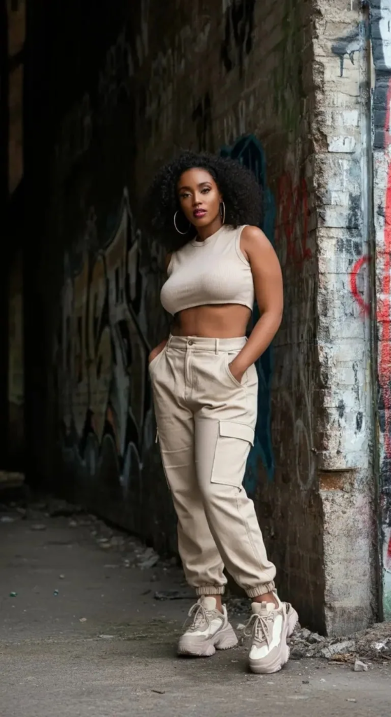 Crop Top And Cargo Pants