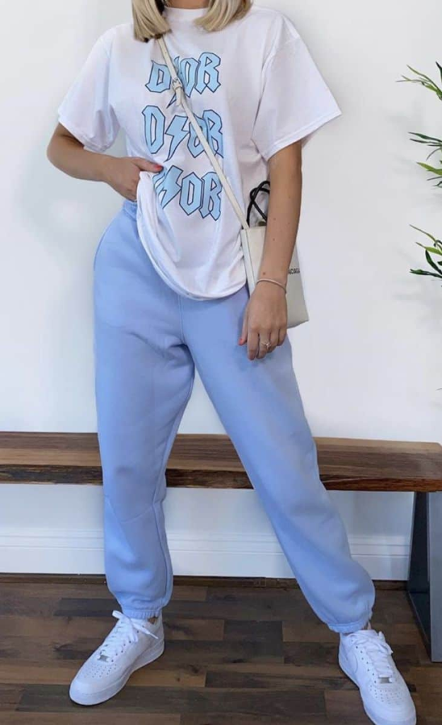 Rock-Inspired Tee And Pastel Sweats