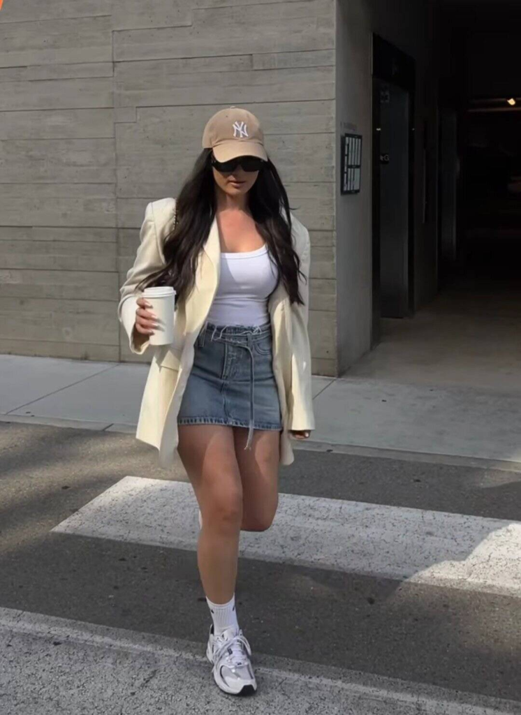 Sporty Chic with Oversized Blazer