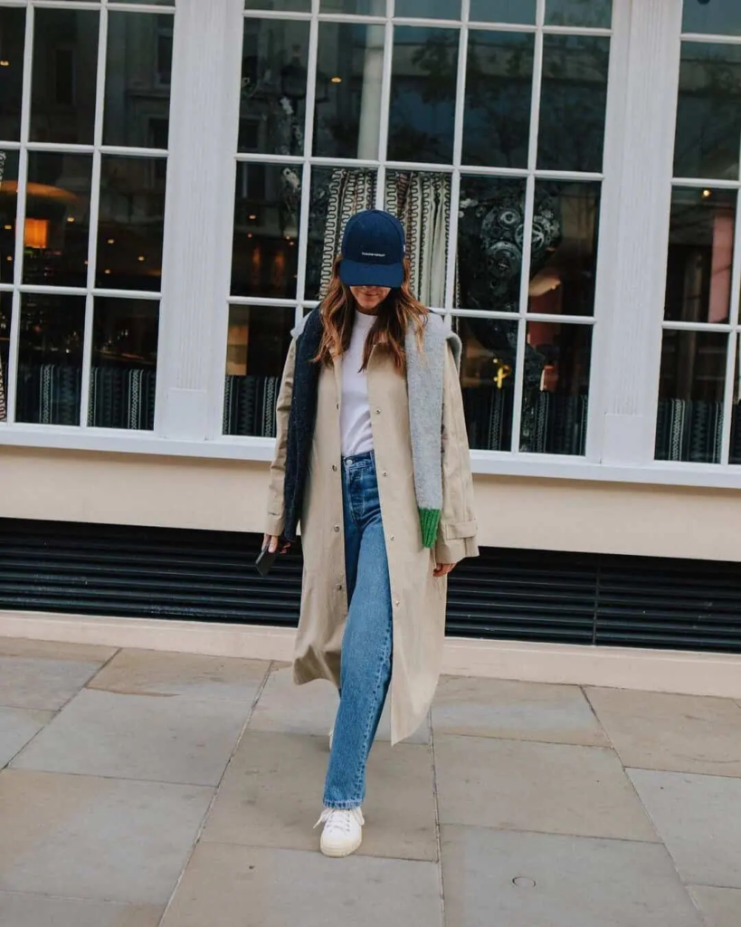 Classic Jeans With Trench Coat