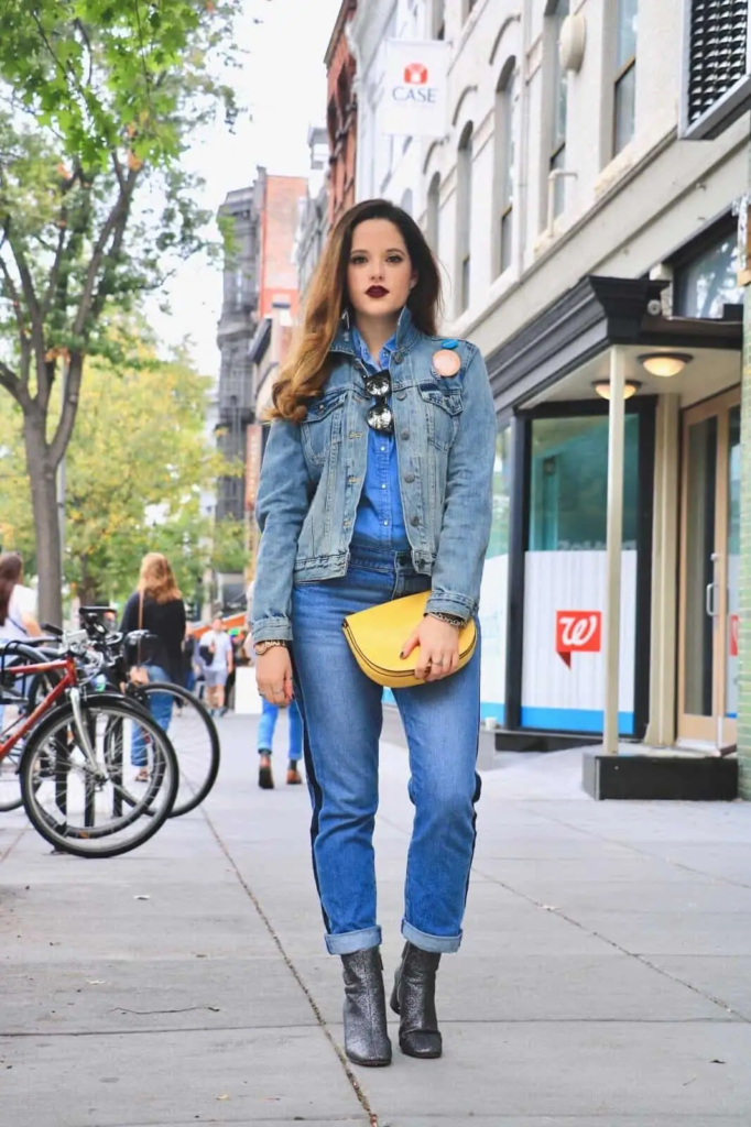 Double Denim With Glam Accents