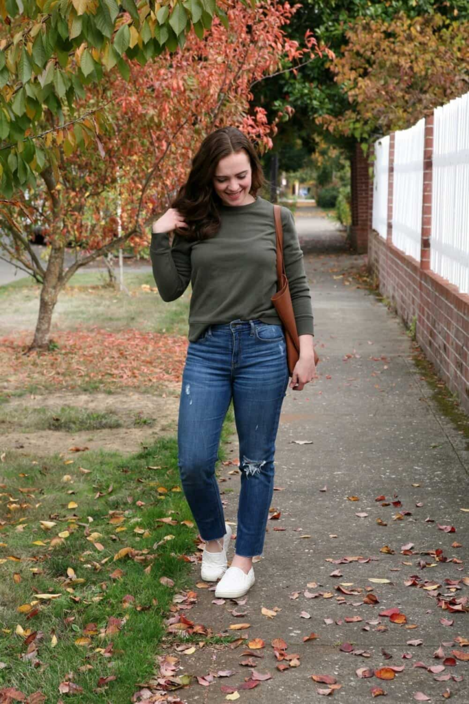 Casual Chic In Olive And Denim
