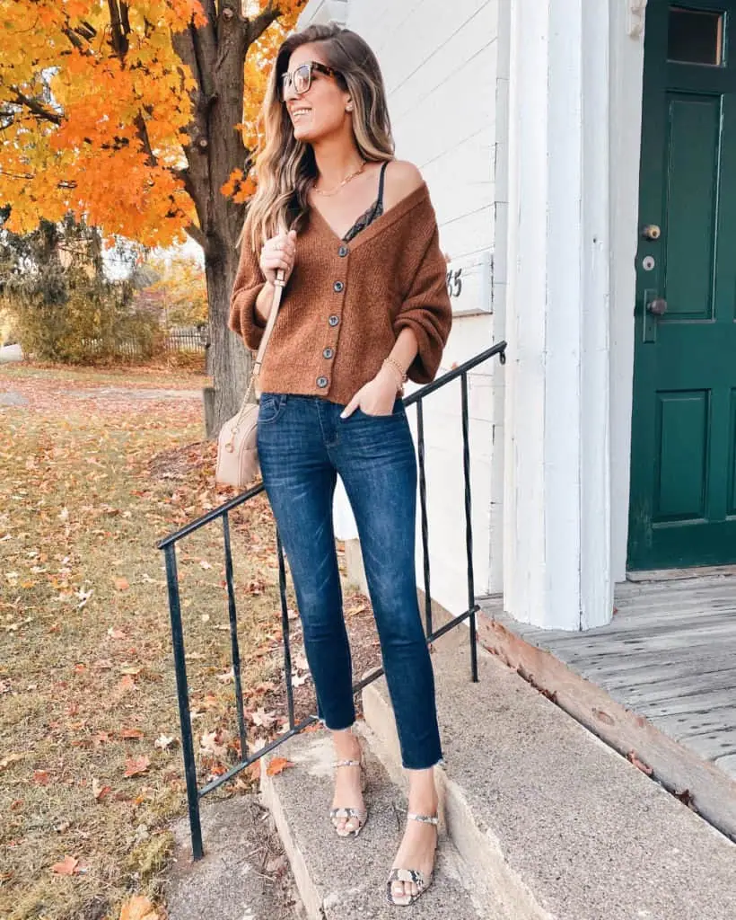 Cozy Cardigan And Skinny Jeans Combo