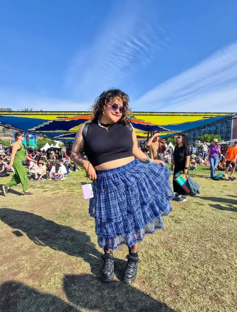 Black Crop Top With Plaid Skirt
