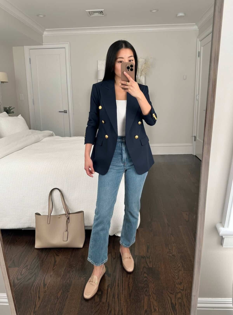 Navy Blazer and Denim Duo