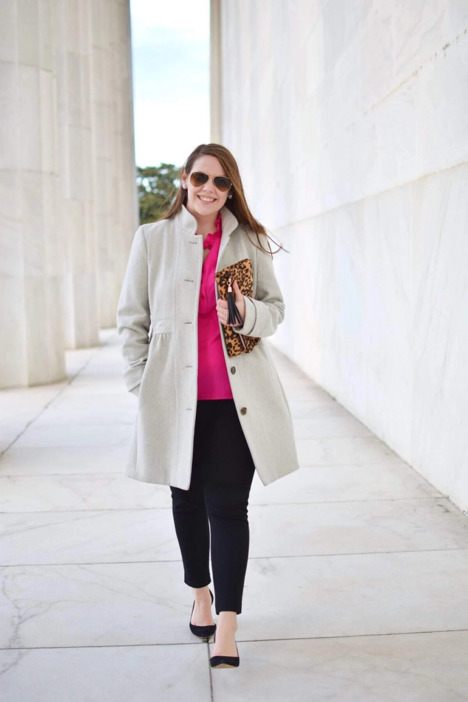 Chic Coat and Pop of Color