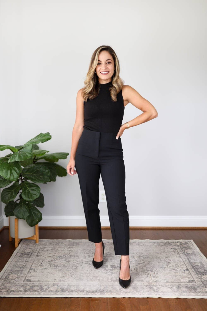 Sleek All-Black Ensemble with Flair