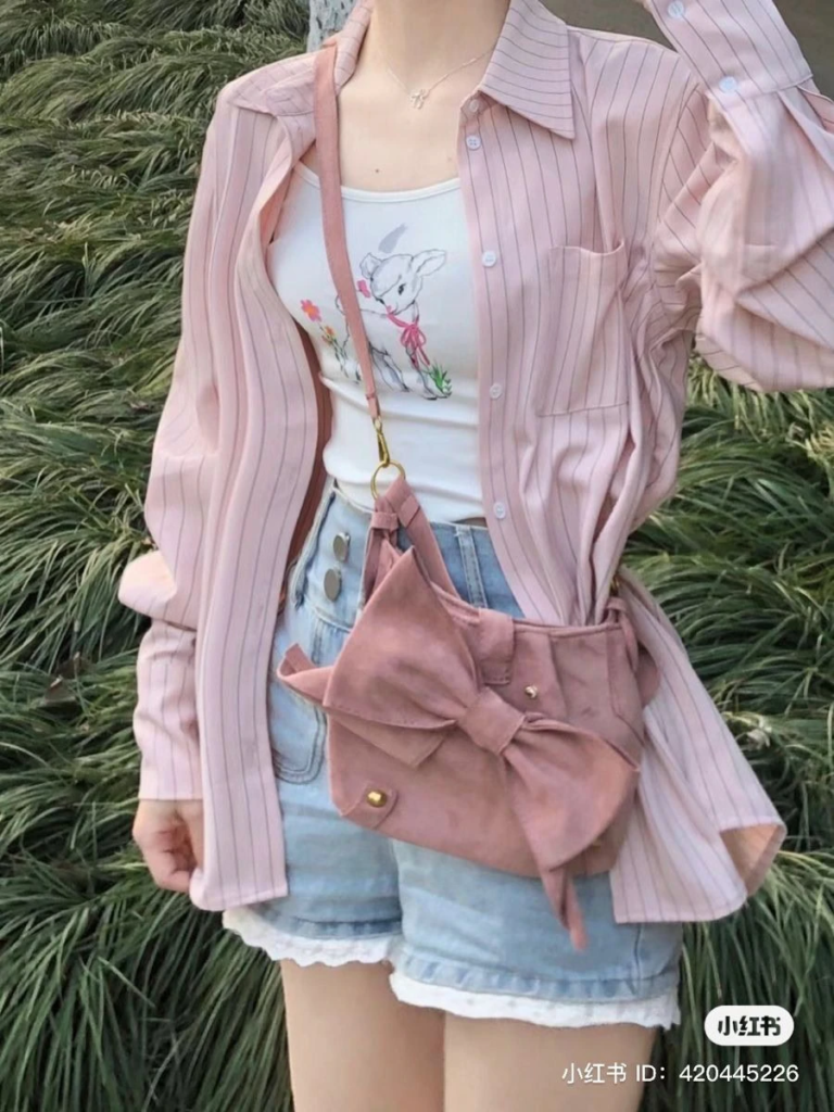 Soft Pink Pinstripe Blazer Casual Chic