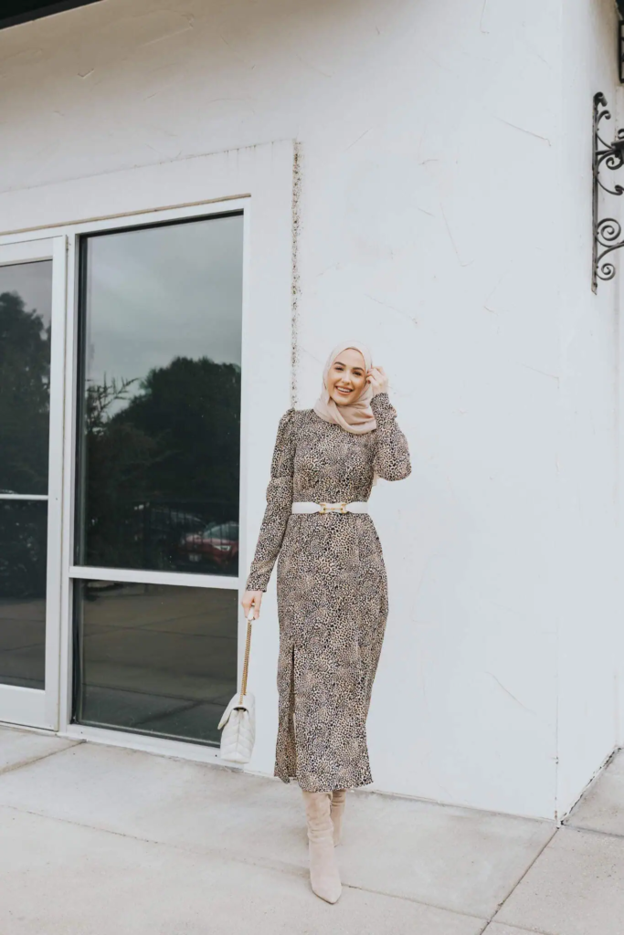 Leopard Print Maxi with Beige Accents