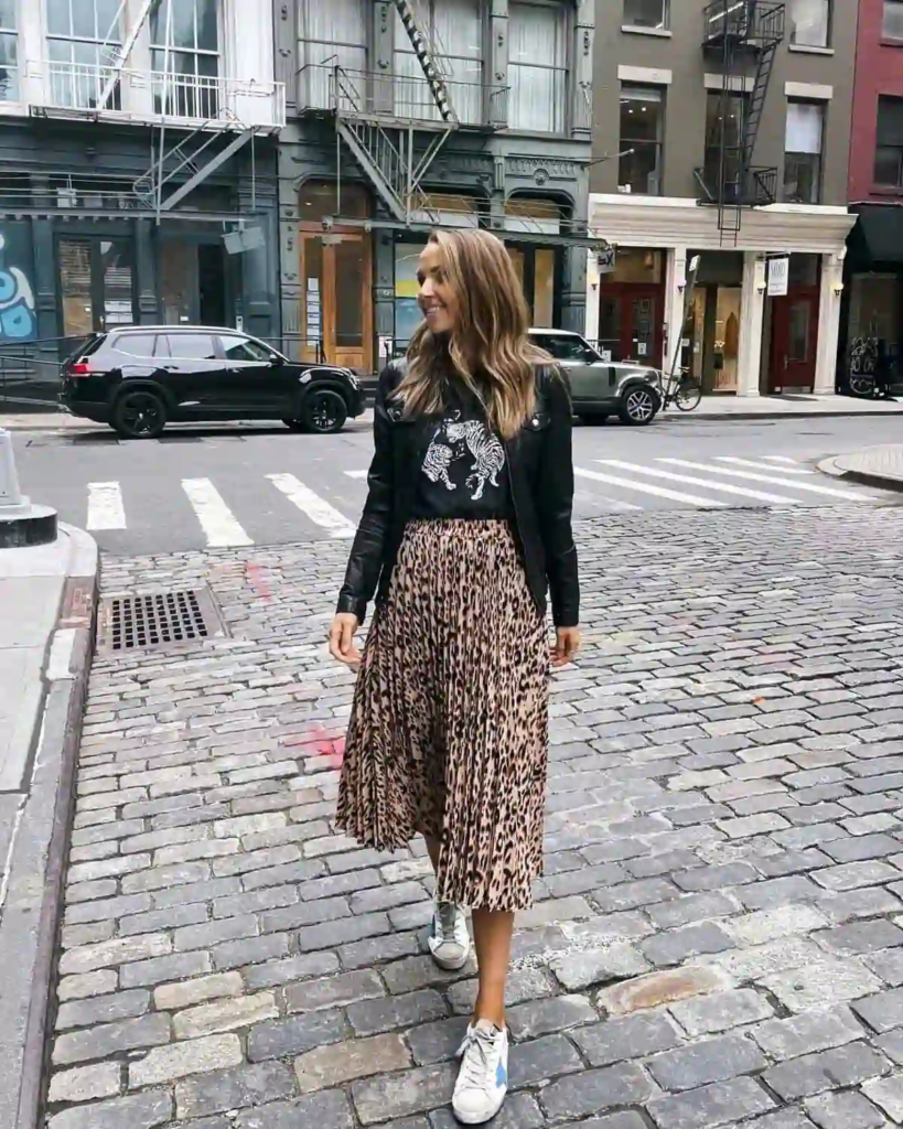 Edgy Meets Feminine Leopard Ensemble