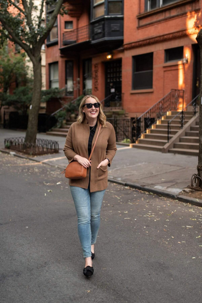 Camel Coat and Denim Casual Chic