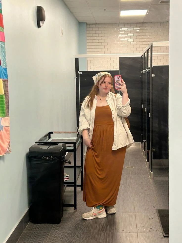 Oversized Shirt with Warm Earth Tones