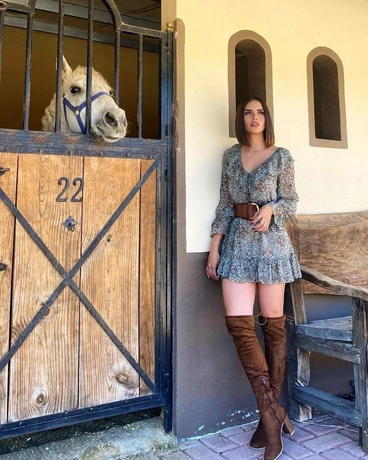 Rustic Chic Mini Dress and Boots