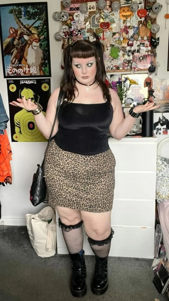 Leopard Print Skirt with Edgy Accessories