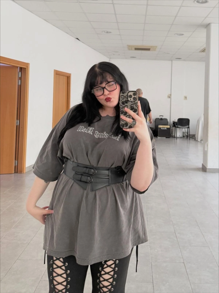 Graphic Tee with Edgy Lace-Up Boots