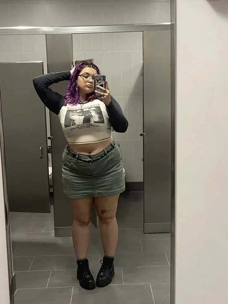 Graphic Tee and Ruched Skirt Combo