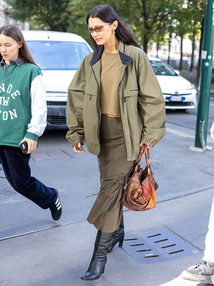 Oversized Jacket and Midi Skirt Combo