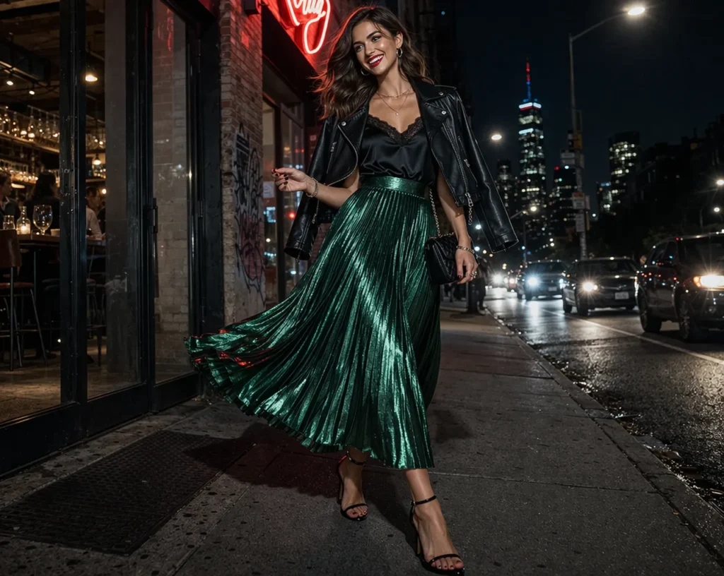 Pleated Skirts and Satin Camisoles