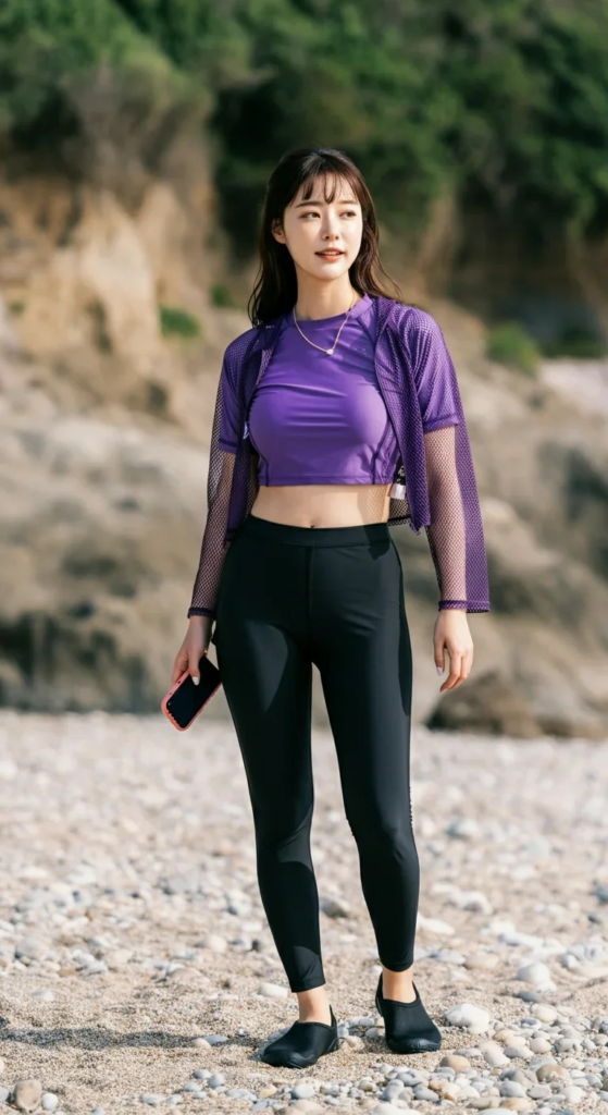 Swim Leggings With Cropped Rashguard