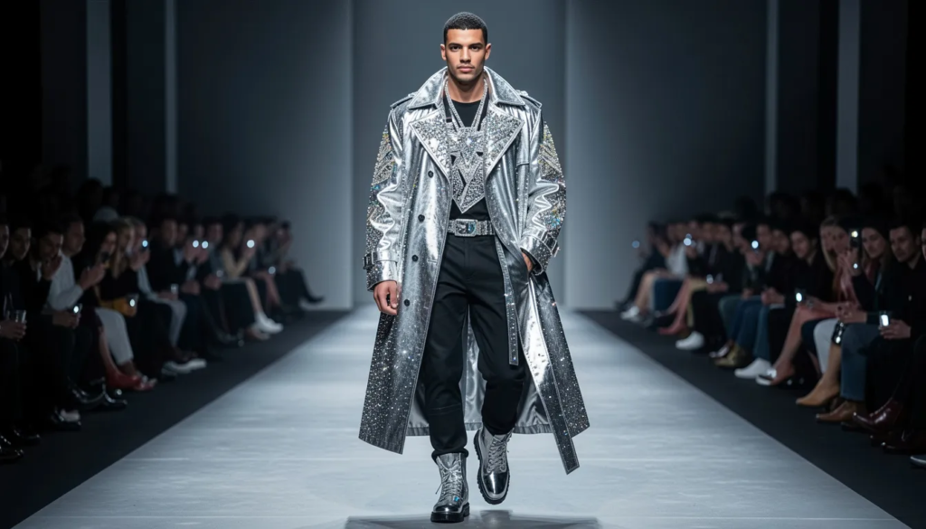 The Crystal-Encrusted Trench Coat