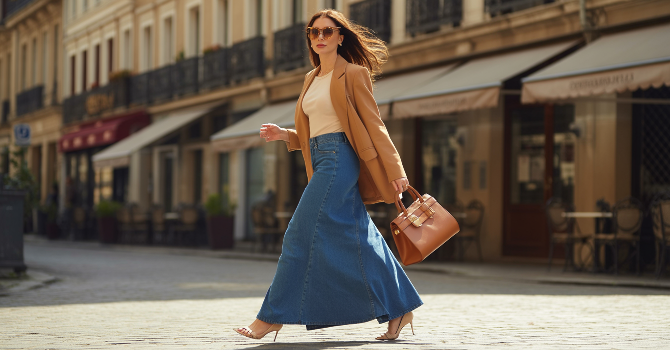 Trending Denim Maxi Skirt Outfit Ideas You Need to Try