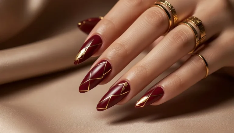 Maroon with Gold Accents