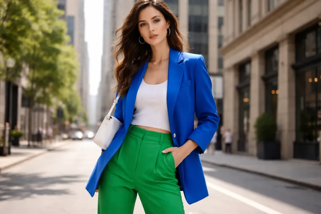 Vibrant Kelly Green and Cobalt Blue